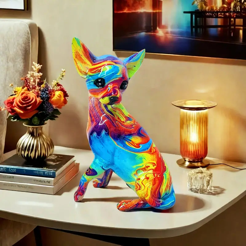 Lámpara de Mesa Chihuahua de Resina Vibrante