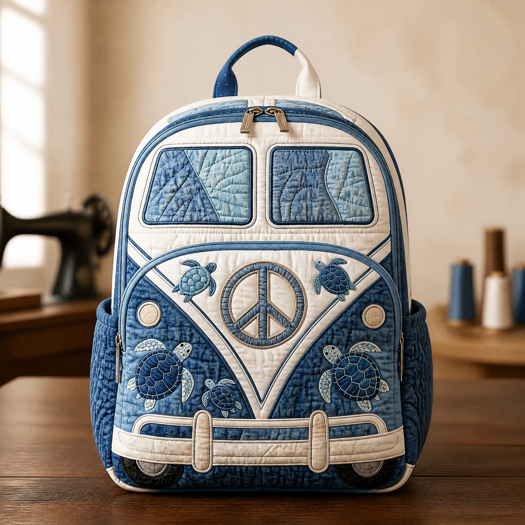 Mochila Acolchada Vintage Hippie Camper