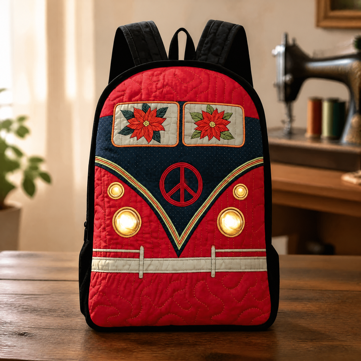 Mochila Acolchada Navideña con Correas Negras