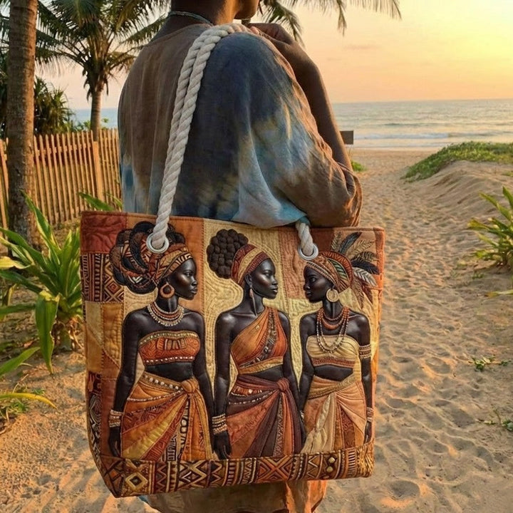Bolso de Playa Hecho a Mano | Resplandor Melanin Queens